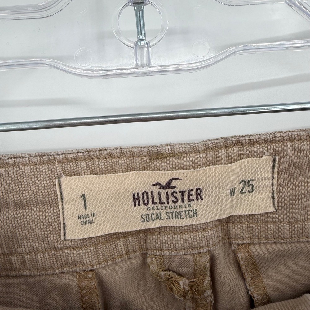 Y2k Hollister tan social stretch shorts 25 - Picture 3 of 4